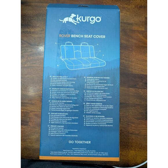 Kurgo Rover Bench Seat Cover for Dogs – 55” Wide Back Seat Protector